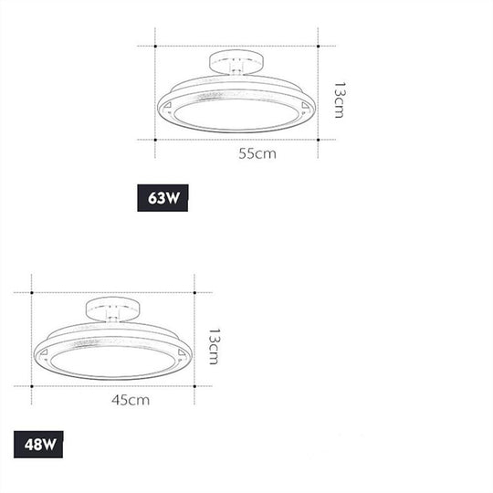 Circular LED Modern Flush Mount Ceiling Light Minimalist Metal Design