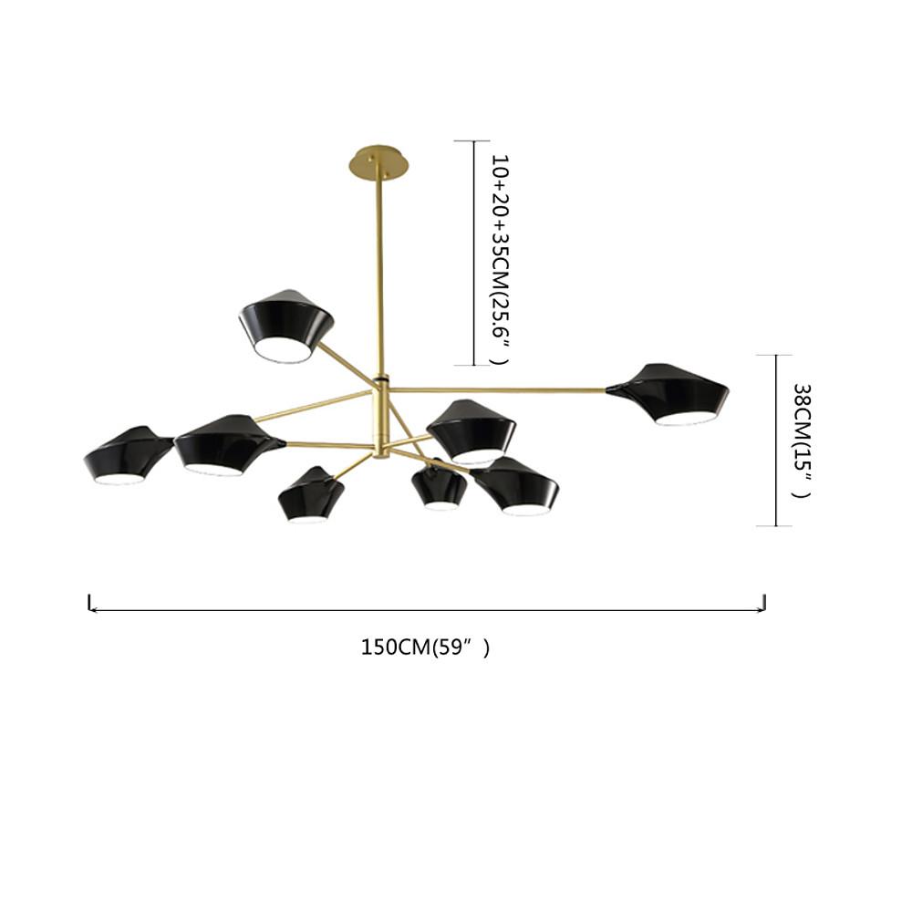 8 Light Artistic LED Industrial Sputnik Chandelier Hanging Ceiling Lights