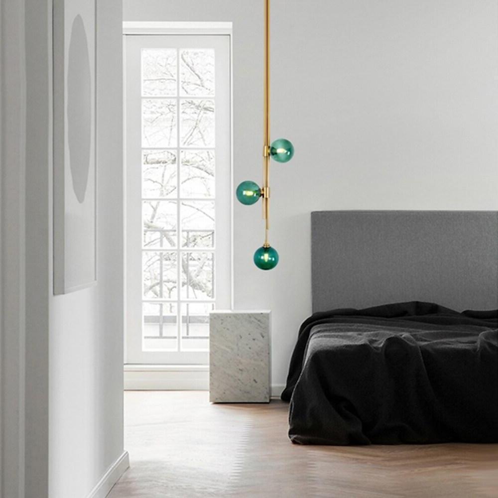 Elongated Gold Metal Glass LED Pendant Light