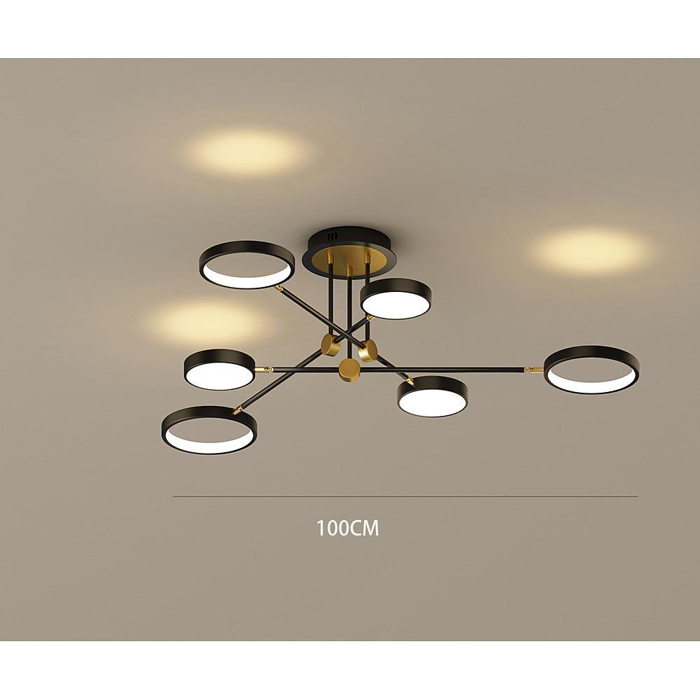 Circular 8-Light Design LED Nordic Flush Mount Ceiling Light Chandeliers