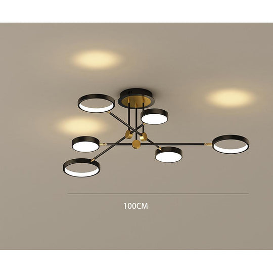 Circular 8-Light Design LED Nordic Flush Mount Ceiling Light Chandeliers