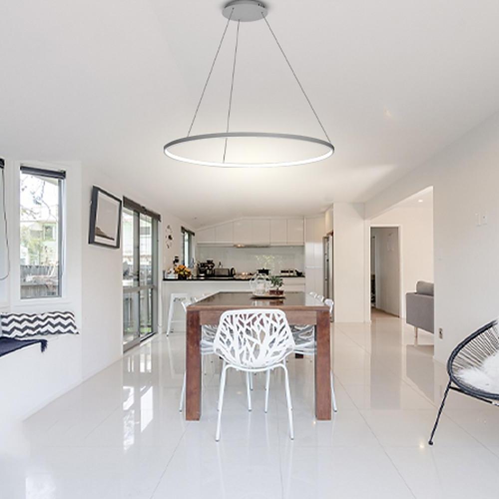 24'' Acrylic Big Ring Opal Shade LED Pendant Light