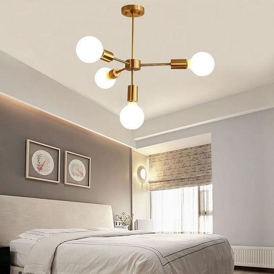 Luxurious Gold 4-Light Modern Pendant Light