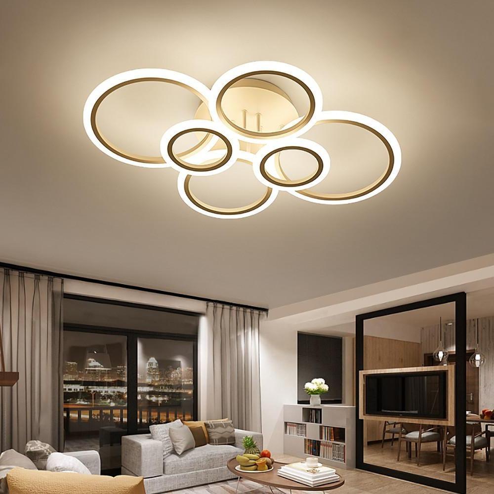 6 Circle Geometric LED Flush Mount Ceiling Light
