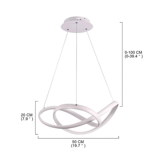 Abstract Waves Modern Style LED Pendant Light for Kitchen Dining and Living Rooms