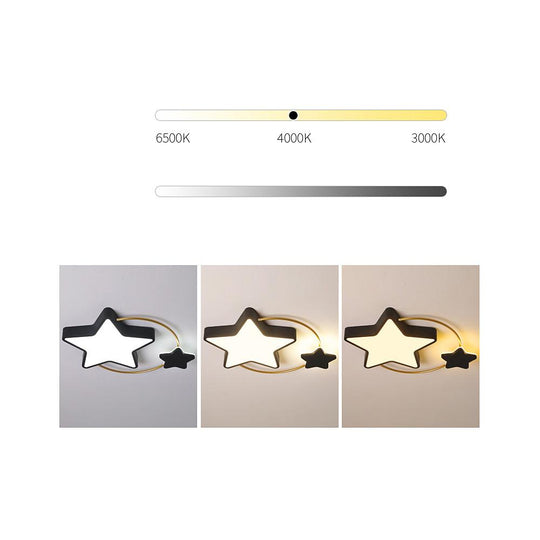 2 Star Shapes Flush Mount LED Ceiling Light for Bedroom