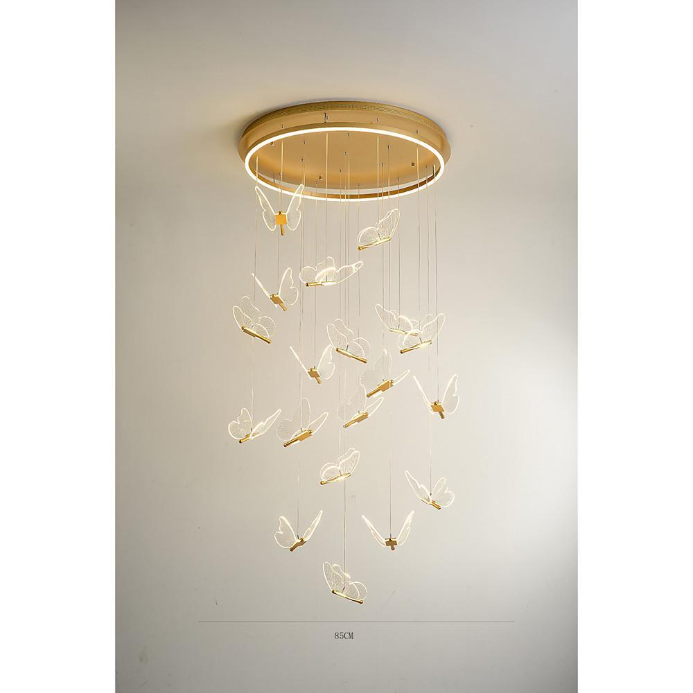 Butterfly Shapes – Acrylic Metal LED Pendant Chandelier for Living Rooms and High Ceilings