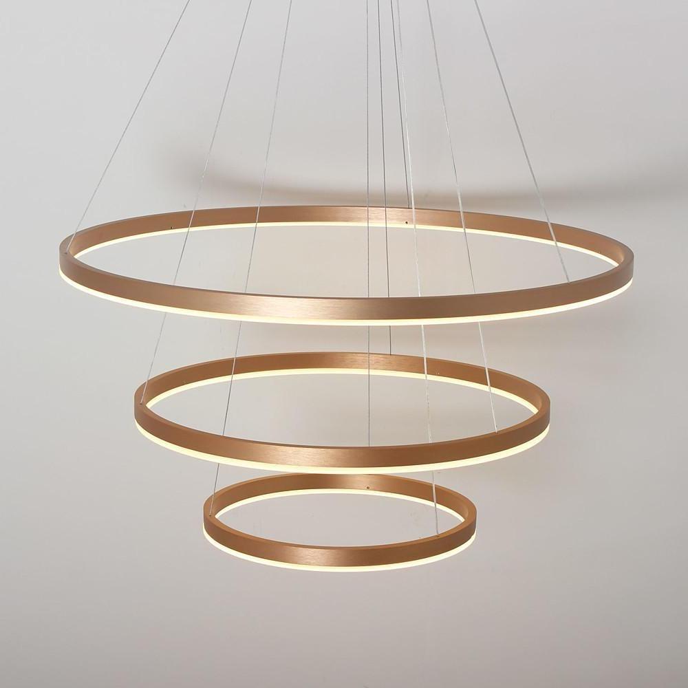 Three-Ring Chic Modern Metal Foyer LED Chandelier