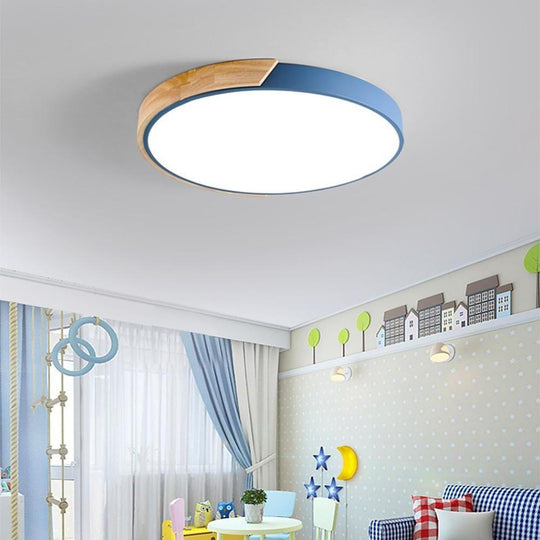 Circular LED Wood Nordic Ceiling Light