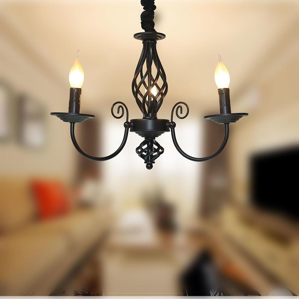 Triple Candles Shape Farmhouse Candelabra Pendant Light LED Oil Rubbed Bronze