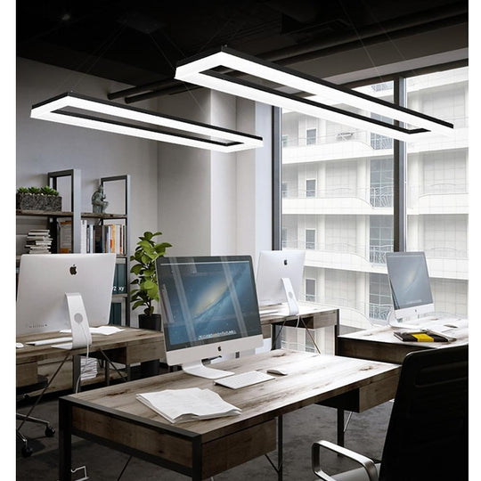 Rectangular LED Modern Home Office Chandelier