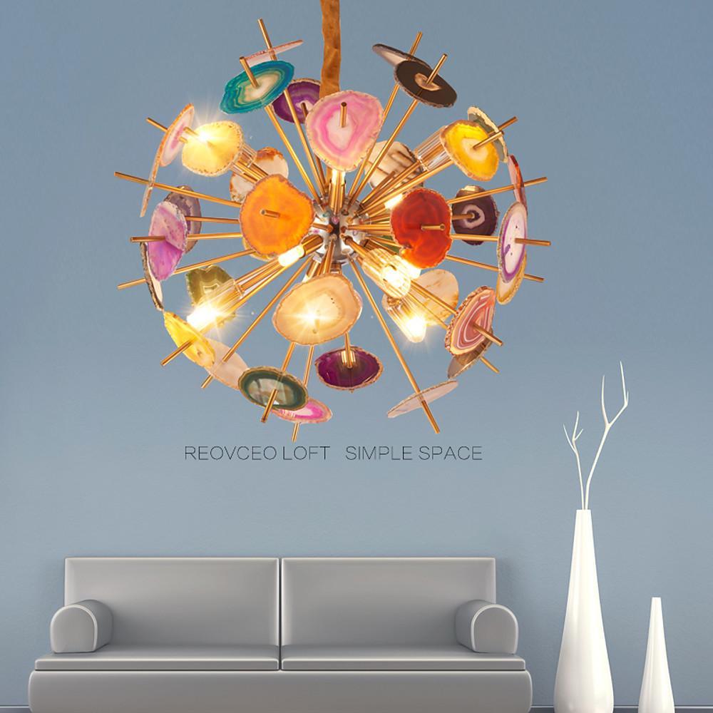 3-Light Colorful Globe Design LED Modern Chandelier