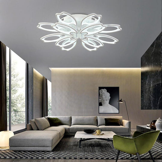 Flower Novelty Dimmable LED Modern Semi-Flush Mount Ceiling Light