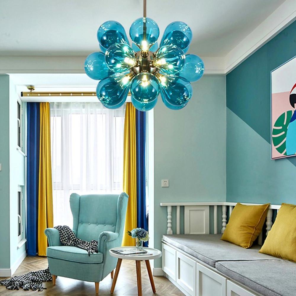 Retro Glass Globe 18-Bulb LED Chandelier