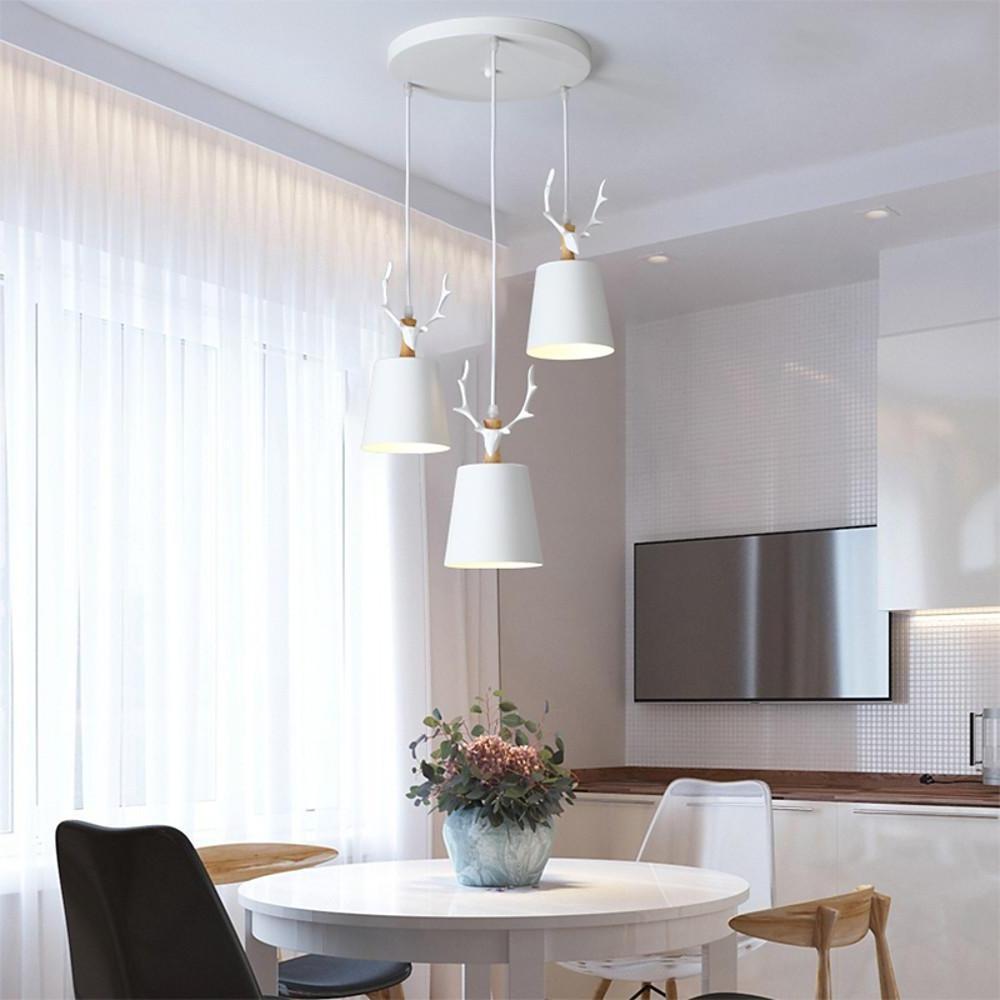 3 Light Antler Design LED Classic Chandelier Pendant Light Hanging Lamp