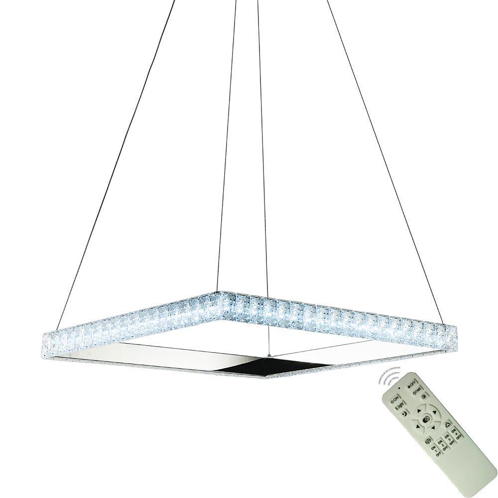 Square Electroplated Crystal – LED Modern Chandelier Pendant Light