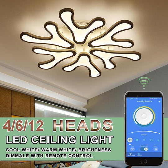 Creative Flower Dimmable LED Nordic Flush Mount Ceiling Light