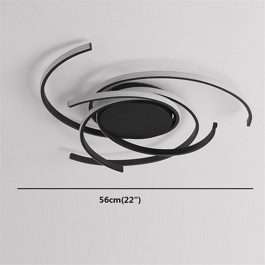 Abstract Curve Dimmable LED Nordic Ceiling Light Flush Mount Lamp