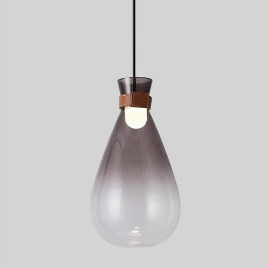 Industrial Teardrop Glass LED Pendant Ceiling Light