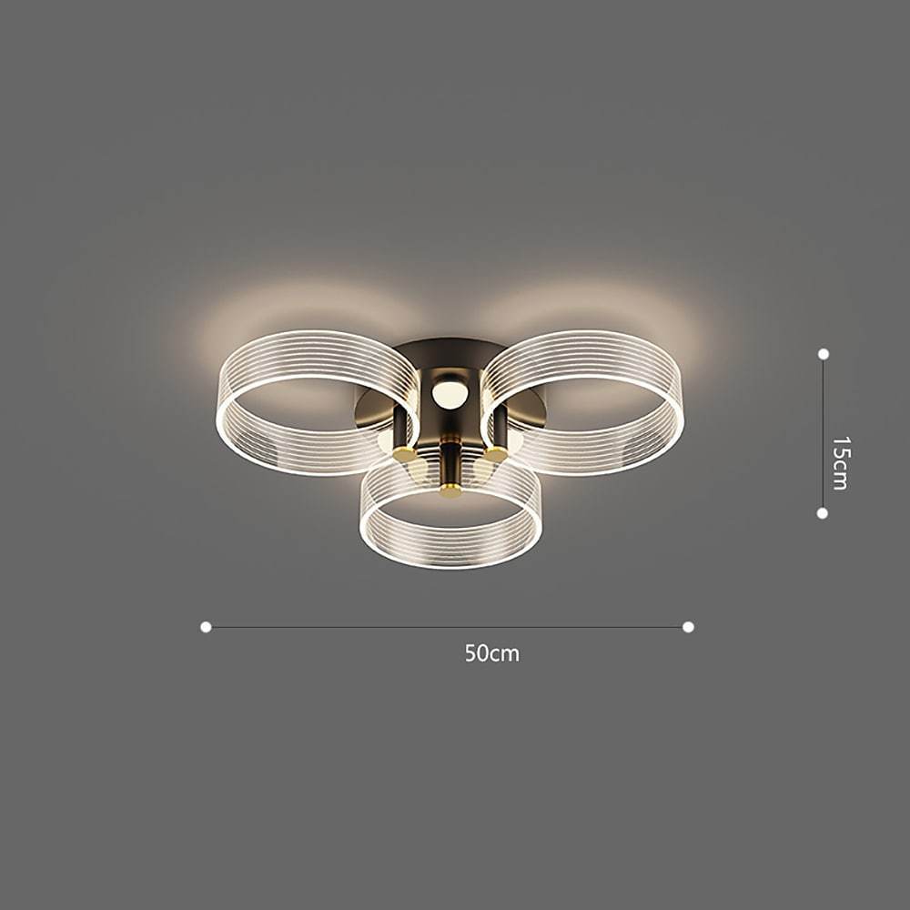 Circles Modernist LED Flush Mount Crystal Ceiling Light