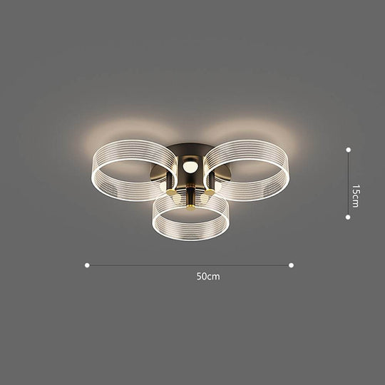Circles Modernist LED Flush Mount Crystal Ceiling Light