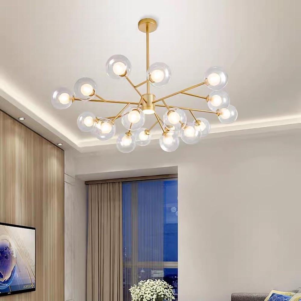 9-Light Glass LED Modern Chandelier