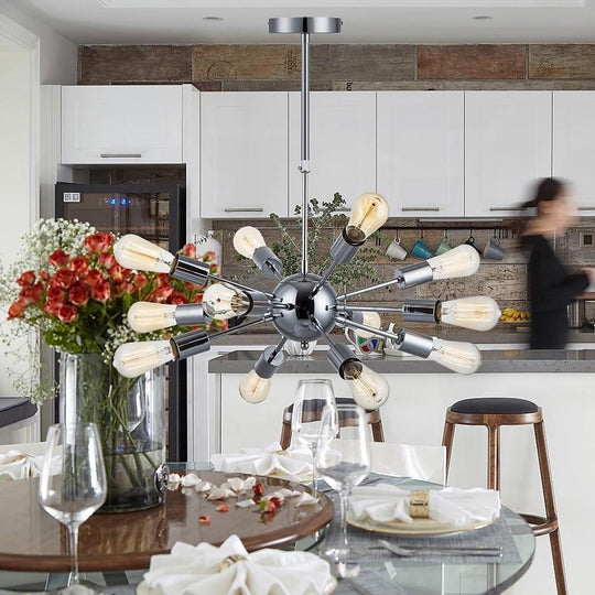 Cluster Sputnik Chandelier – Mid-Century 18-Bulb Design