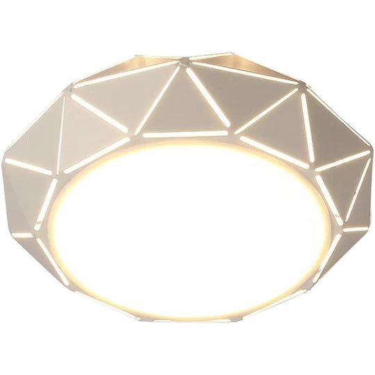 Geometric Drum Shaped LED Modern Flush Mount Ceiling Light