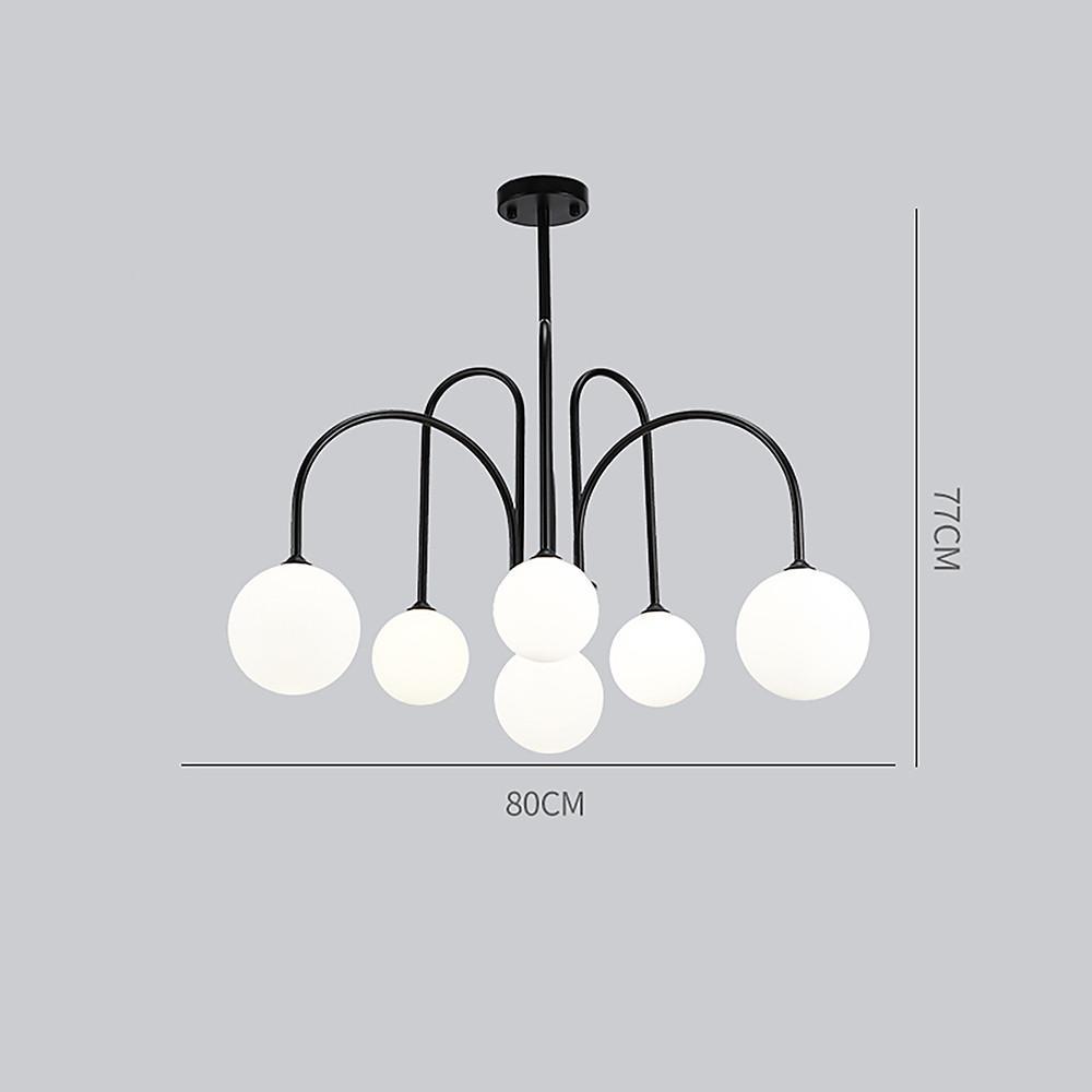 Sputnik Multi-Light Gold/Black Glass Globe LED Chandelier – 6 or 8 Lights