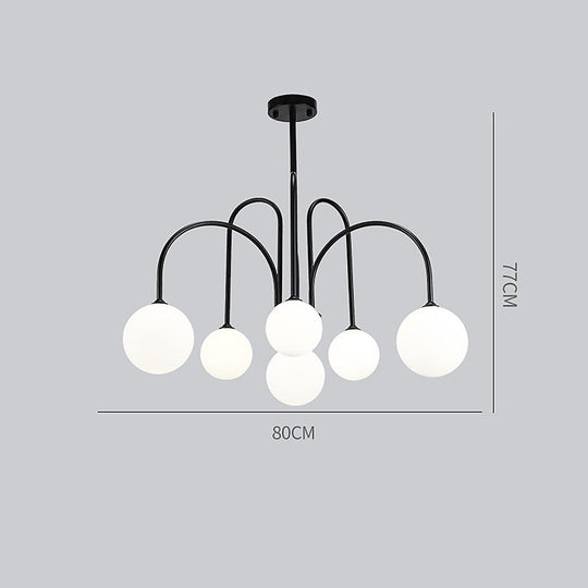 Sputnik Multi-Light Gold/Black Glass Globe LED Chandelier – 6 or 8 Lights