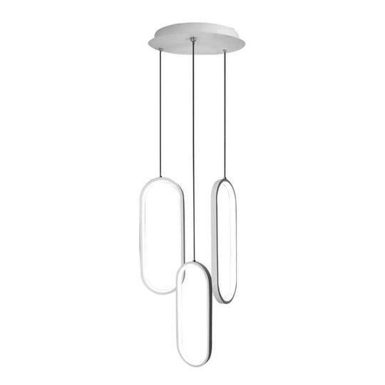 Modern Curved 3-Oval LED Chandelier Ceiling Light