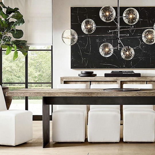 Geometrical Globe Metal Glass LED Chandelier