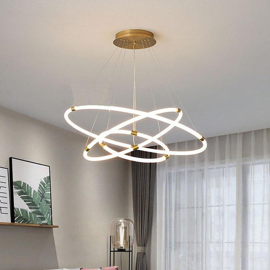 Surround Circle LED Chandelier – 2/3-Light with 4000 K Acrylic Glow