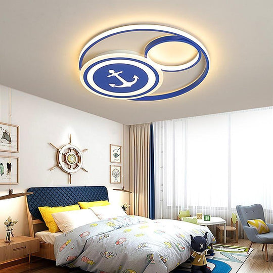 Novelty Circular Dimmable LED Modern Flush Mount Ceiling Light