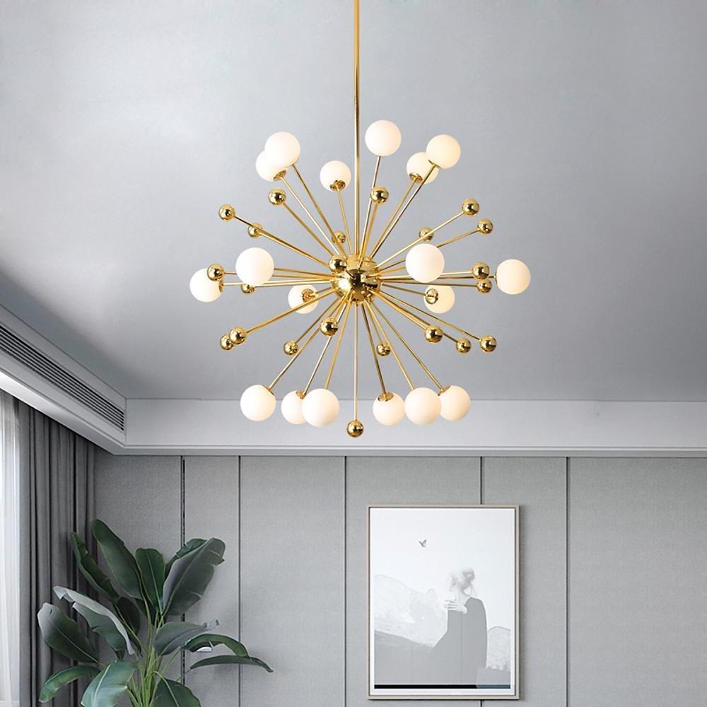 Nordic Globe Sputnik 18-Bulb LED Chandelier – Modern Gold Finish