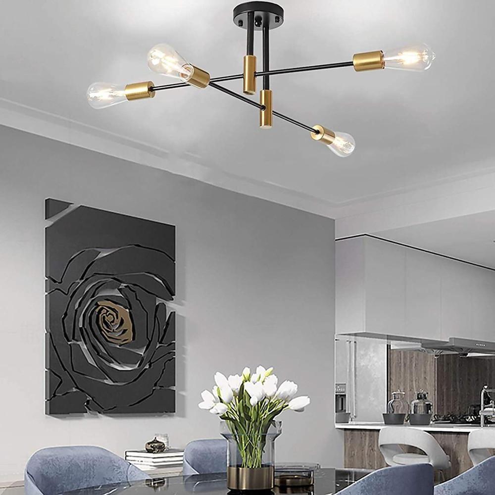 Modern Iron 4-Light Sputnik Chandelier