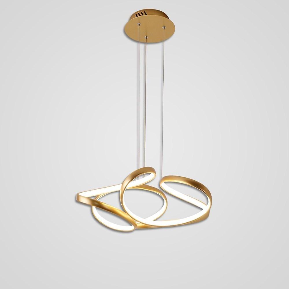 Interwoven Wave Design Gold Sputnik Chandelier – Metal Ceiling Light