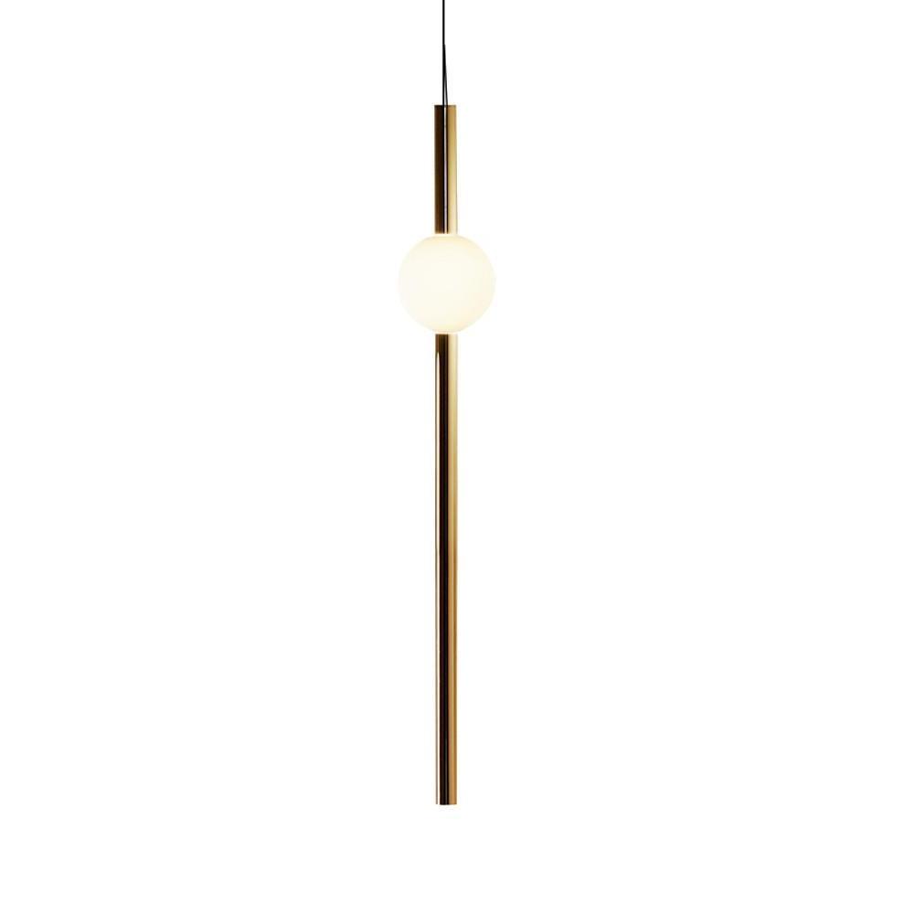 1-Light Metal Glass Minimalist LED Pendant Light
