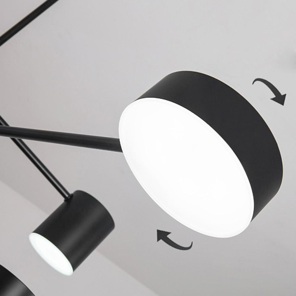 Industrial Sputnik Chandelier – Black Modern Foyer Chandelier with 6 LED Lights