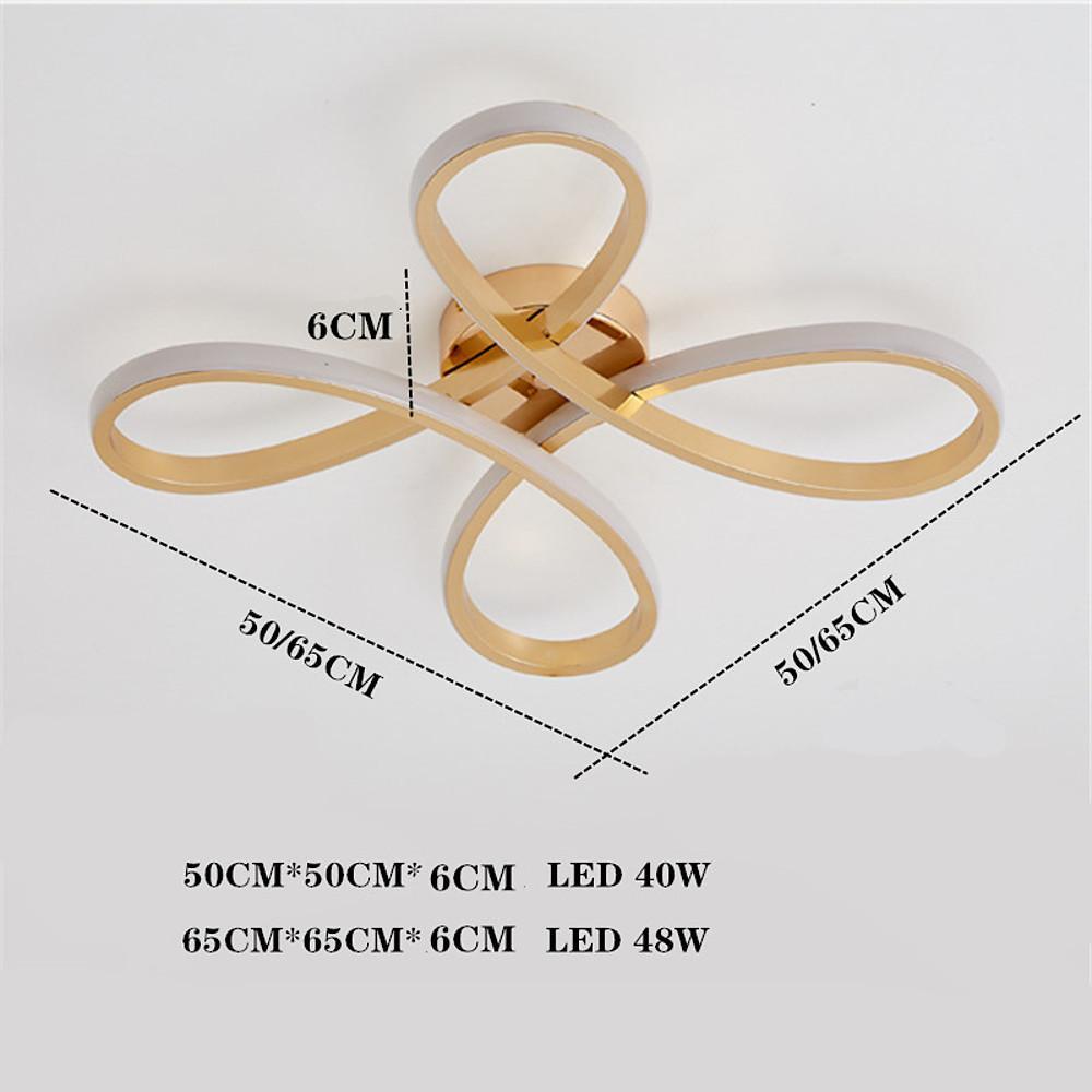 Linear Flower Shaped LED Gold Modern Ceiling Light Flush Mount Lamp