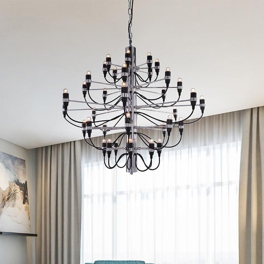 Creative 50-Light Electroplated Candlestick Chandelier