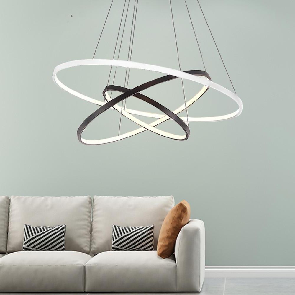 Adjustable Circles LED Dimmable Chandelier with Remote