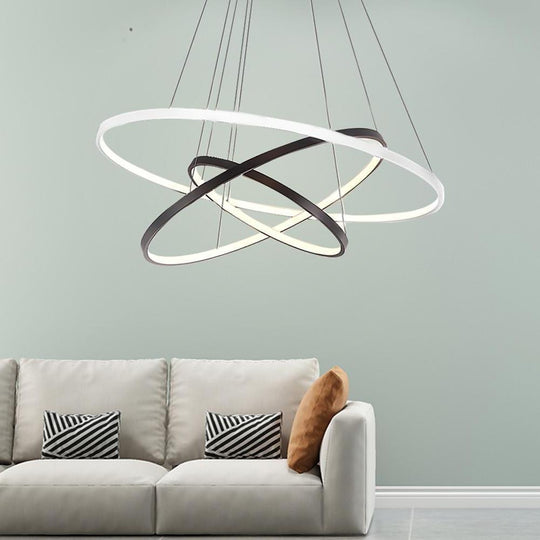 Adjustable Circles LED Dimmable Chandelier with Remote