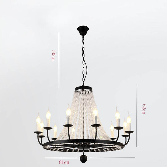 Empire Wagon Wheel Chandelier with Crystal Accents – 8/10/12 Lights