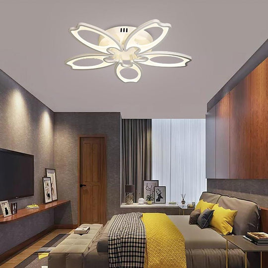 Flower Novelty Dimmable LED Modern Semi-Flush Mount Ceiling Light