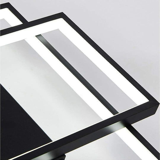 Multi Rectangle Large Flush Mount LED Ceiling Light with 3 Tiers