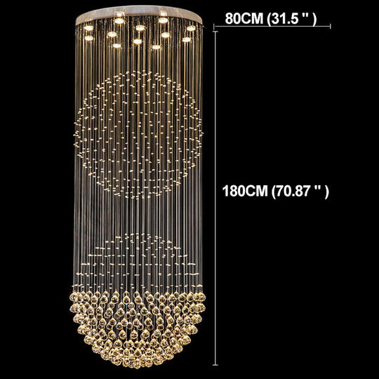Double Sphere Metal Crystal Rustic Contemporary Chandelier