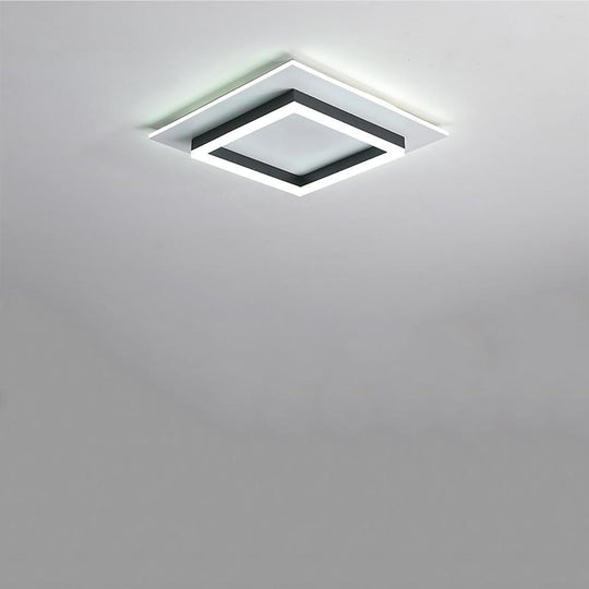Two Square Shaped Modern LED Flush Mount Ceiling Light – Bedroom
