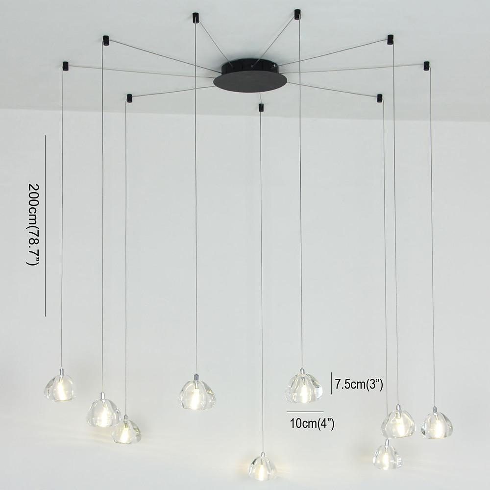 Contemporary Raindrop Crystal Chandelier – LED Cluster Design Ceiling Light