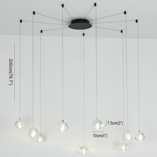 Contemporary Raindrop Crystal Chandelier – LED Cluster Design Ceiling Light